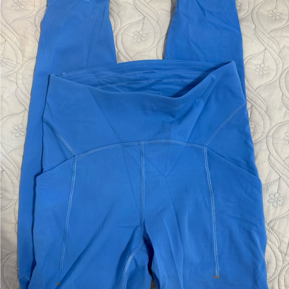 Women's Blue High-Waisted Leggings